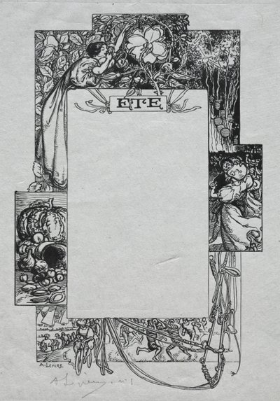 Almanach de Paris, 1897: Bordure décorative, Été - Auguste Louis Lepère