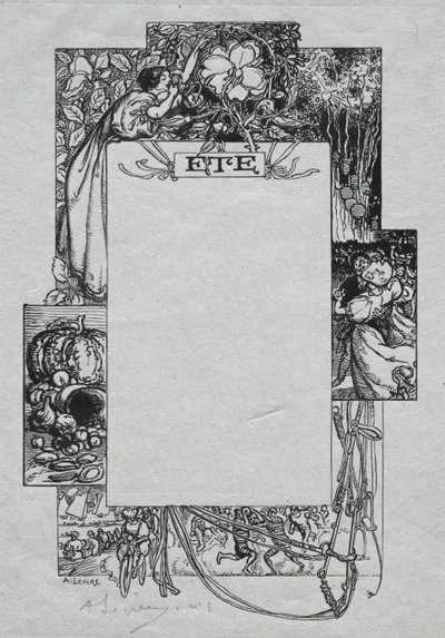 Almanach de Paris, 1897 : Bordure décorative, été, 1897 - Auguste Louis Lepère