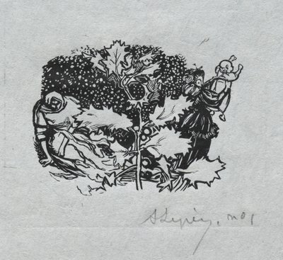 Almanach de Paris, 1897 : Cul-de-lampe, Hiver, 1897 - Auguste Louis Lepère