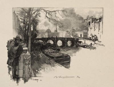 Petit bras de Seine au Pont Neuf - Auguste Louis Lepère