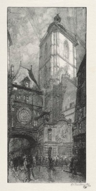 Rouen Illustré : La Gros Horloge, 1888 - Auguste Louis Lepère