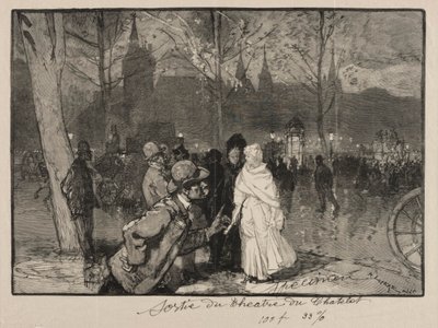 Sortie du Théâtre du Châtelet - Auguste Louis Lepère