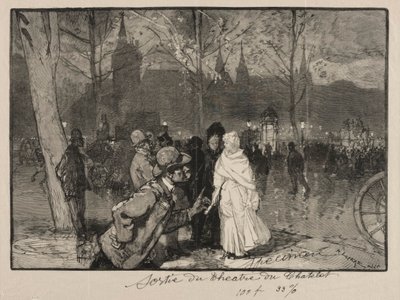 Sortie du Théâtre du Châtelet - Auguste Louis Lepère