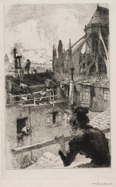 Sur les Toits près de Notre Dame - Auguste Louis Lepère
