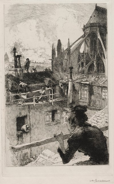 Sur les toits près de Notre-Dame - Auguste Louis Lepère