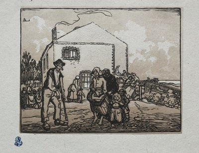 Les Mendiants à la Dernière Maison - Auguste Louis Lepère