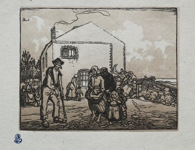Les mendiants à la dernière maison - Auguste Louis Lepère