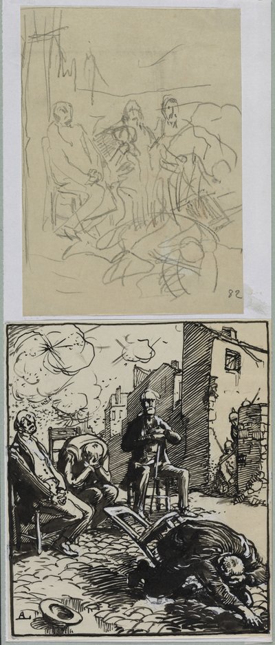 Trois otages assis, 1914 - Auguste Louis Lepère