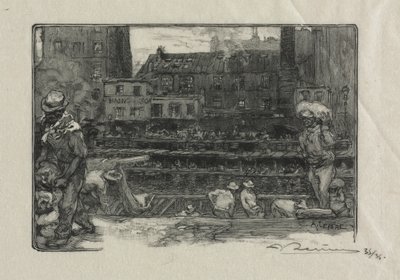 Déchargeurs de plâtre (Canal Saint-Martin) - Auguste Louis Lepère