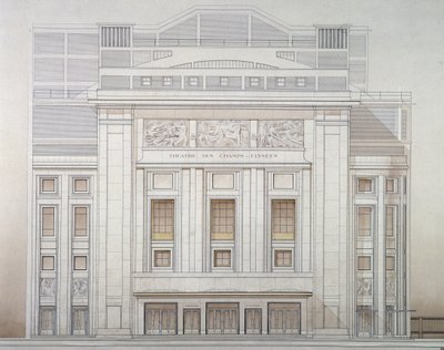 Théâtre des Champs-Elysées : façade - projet Perret - Auguste Perret