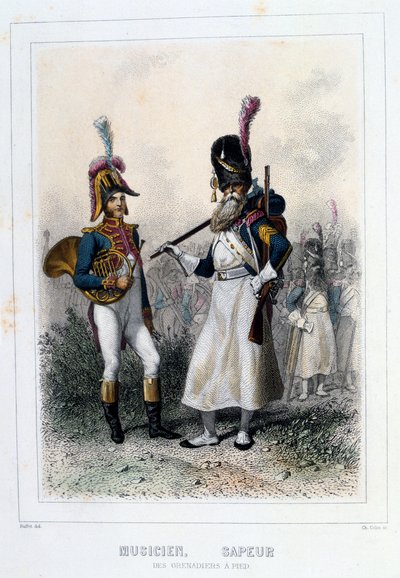 Musicien et sapeur des grenadiers-à-pied, 1859 - Auguste Raffet