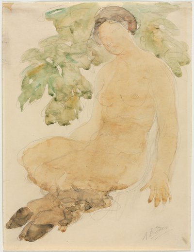 Faunesse, vers 1905 (aquarelle sur mine de plomb) - Auguste Rodin