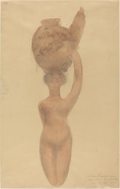 Femme nue portant un vase sur la tête - Auguste Rodin