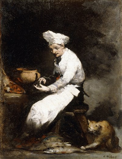 Le Cuisinier et le Chat - Auguste Theodule Ribot