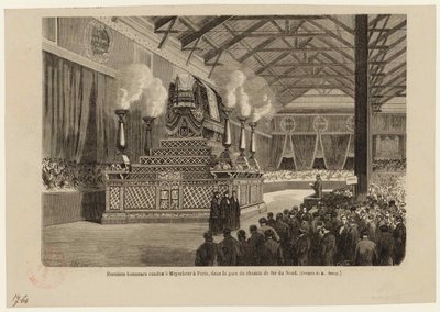 Derniers honneurs à Giacomo Meyerbeer à Paris, à la gare du Nord le 6 mai 1864, vers 1864 - Auguste Victor Deroy