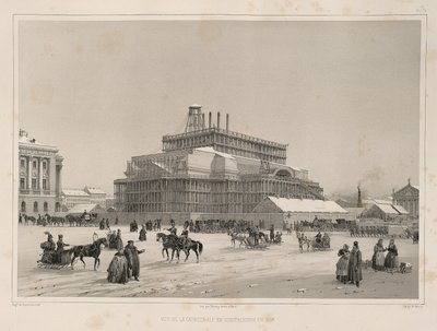 Travaux de construction vers 1838 De: La construction de la cathédrale Saint-Isaac, 1845 - Auguste de Montferrand