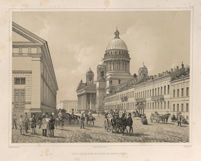 Cathédrale Saint-Isaac vue du manège de cavalerie, extrait de : La construction de la cathédrale Saint-Isaac - Auguste de Montferrand