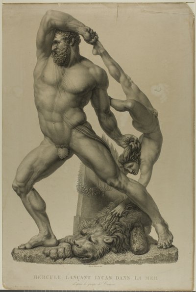 Hercule jetant Lichas dans la mer - Auguste de Valmont