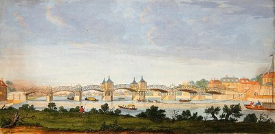 Vue en Perspective du Pont de Hampton Court Traversant la Tamise, gravée par Charles Grignion (1717-1810) vers 1754 - Augustin (after) Heckel