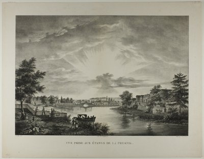 Vue prise des bassins de la Presnia - Augustin François Lemaitre