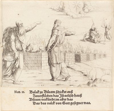 Le sacrifice de Balak et la prophétie de Balaam - Augustin Hirschvogel