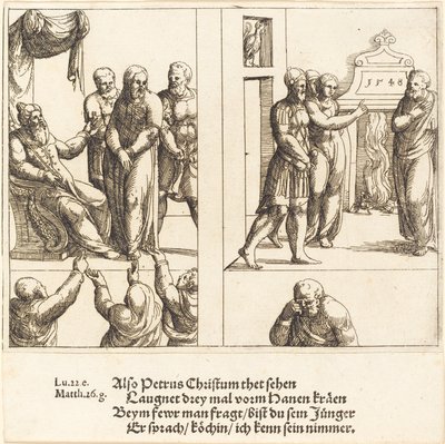 Christ devant Caïphe, et Pierre reniant le Christ - Augustin Hirschvogel