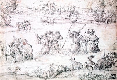 Pêche sous la pluie, vers 1513-1553 - Augustin Hirschvogel