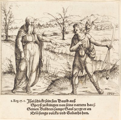 Jesse envoie David à ses frères et à Saül - Augustin Hirschvogel