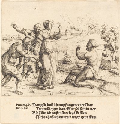 Job apprend ses malheurs, 1549 - Augustin Hirschvogel