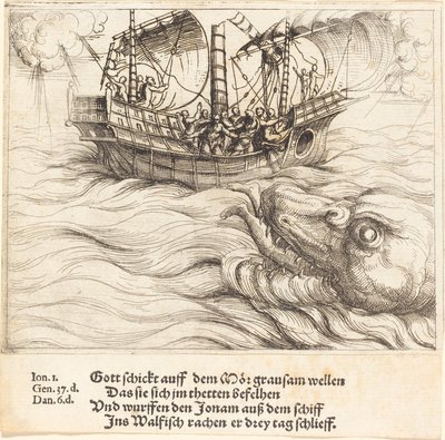 Jonas dans la baleine - Augustin Hirschvogel