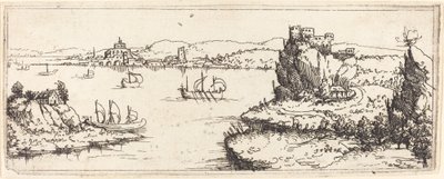 Paysage avec Bateaux à Voiles - Augustin Hirschvogel