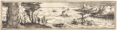 Paysage avec un lac et des voiliers, 1545 - Augustin Hirschvogel