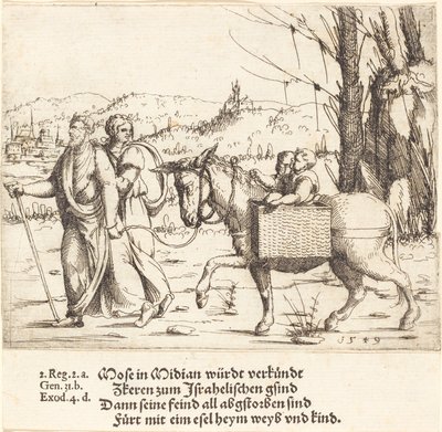 Moïse retourne en Égypte depuis Madian, 1549 - Augustin Hirschvogel