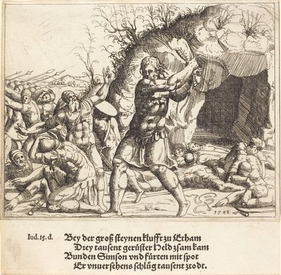 Samson Massacre les Philistins - Augustin Hirschvogel