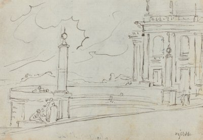 La Ripetta à Rome [verso] - Augustin Pajou