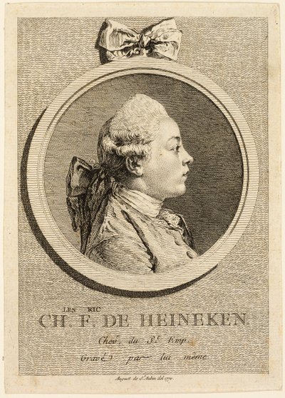 Portrait de Charles Frederick de Heincken - Augustin de Saint-Aubin
