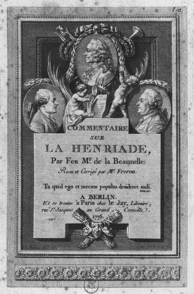 Frontispice du commentaire de de la Beaumelle de 
