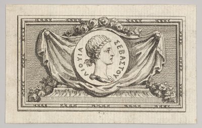 Médaille avec Portrait de Tite-Live dans le 5ème Livre, de Tibère ou les six premiers, publié en 1768 - Augustin de Saint Aubin