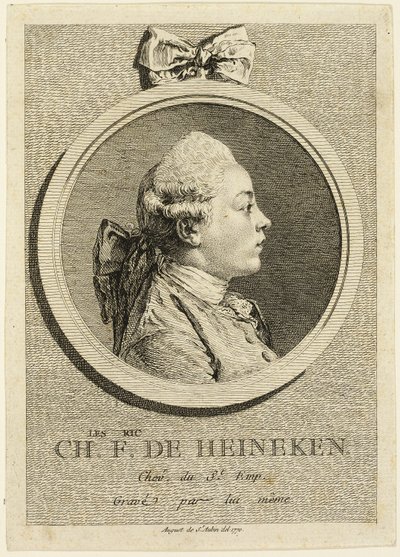 Portrait de Charles Frederick de Heincken - Augustin de Saint Aubin
