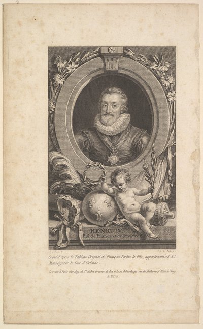 Portrait de Henri IV - Augustin de Saint Aubin