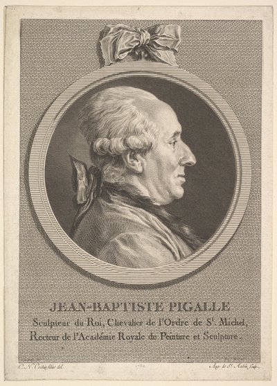Portrait de Jean-Baptiste Pigalle - Augustin de Saint Aubin