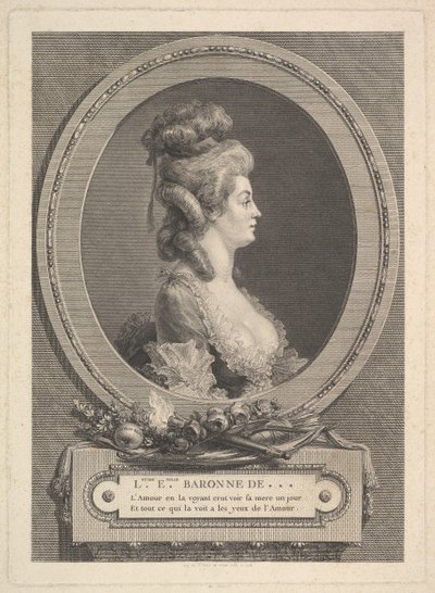 Portrait de Louise Émilie Baronne de ***, 1779 - Augustin de Saint Aubin