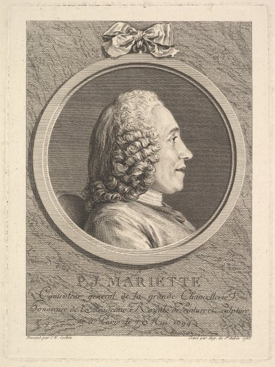 Portrait de Pierre-Jean Mariette, 1765 - Augustin de Saint Aubin