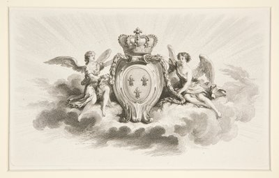 Blason Royal avec Fleurs de Lis Flanqué d