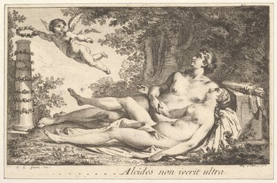Vignette en regard du nom de Augustin de Saint-Aubin, 1762 - Augustin de Saint Aubin