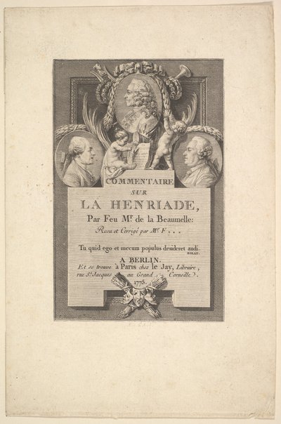 Voltaire, Fréron et la Beaumelle, 1775 - Augustin de Saint Aubin