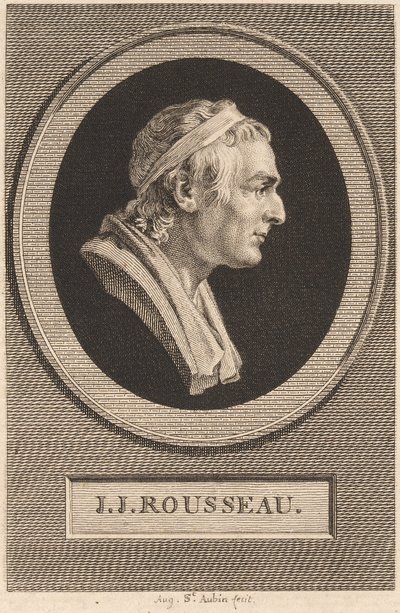 Jean-Jacques Rousseau - Augustin de Saint Aubin after Jean Antoine Houdon