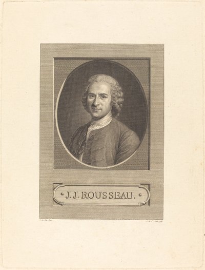 Frontispice : J.J. Rousseau - Augustin de Saint Aubin after Maurice Quentin