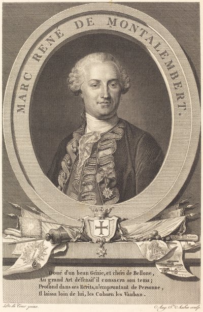 Marc René de Montalembert - Augustin de Saint Aubin after Maurice Quentin