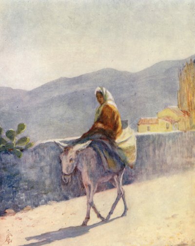 Sur la grande route, Ronda (lithographie couleur) - Augustine Fitzgerald